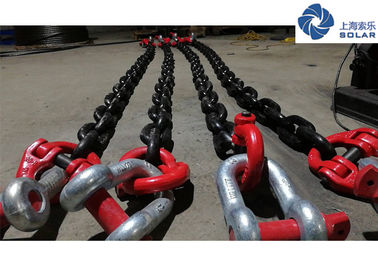 Galvanized Crane Lifting Slings With Safety Hook Master Link Shackle Safety Factor 4:1